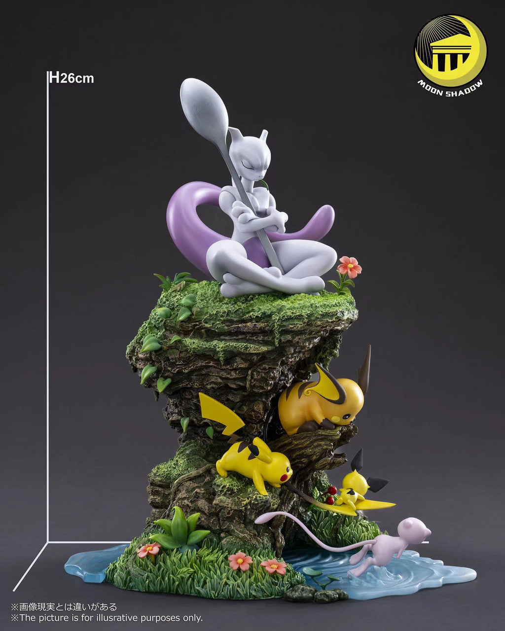 [Warehouse in Stock] Moon Shadow Studio - Statue - Pokémon - Natural Series-Mew & Mewtwo & Pikachu Family