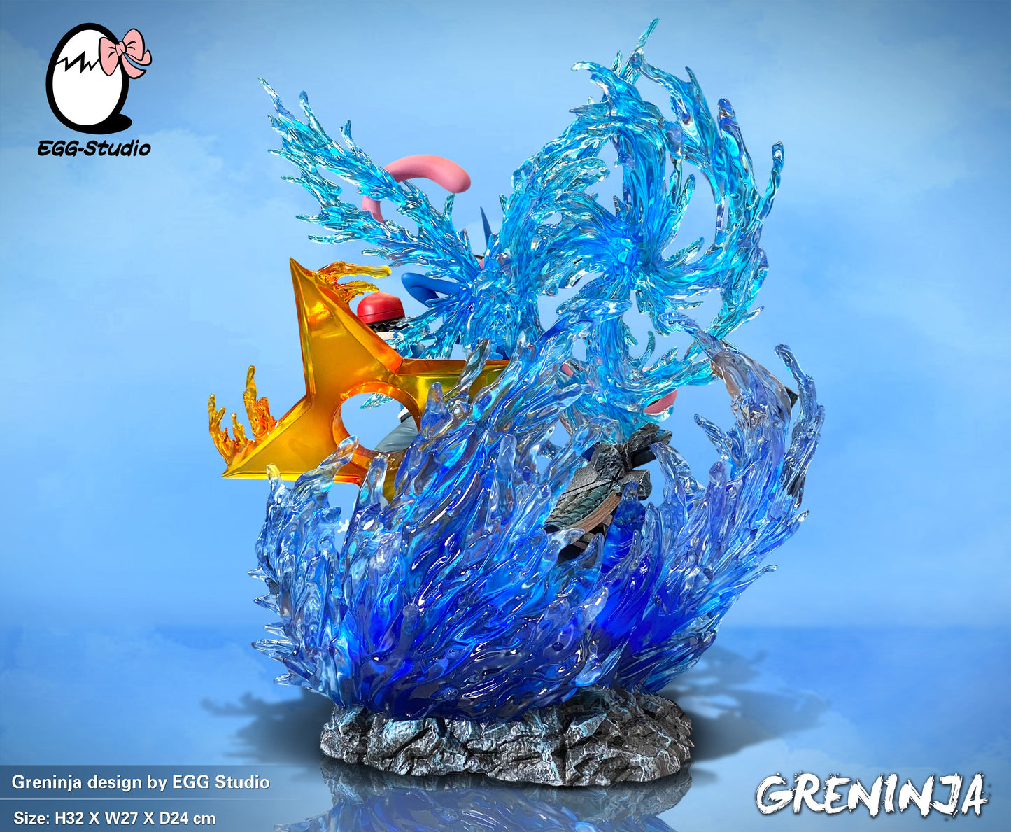 [In stock] EGG Studio - Statue - Pokémon - Ash Ketchum & Greninja Family