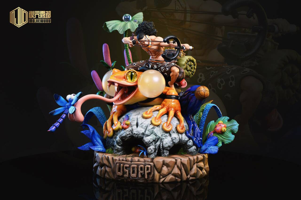 [Warehouse in Stock] Mo Jie Wu Du Studio - Statue - One Piece - Strange Forest Adventure Part 3 Usopp & Blue Leg Frog
