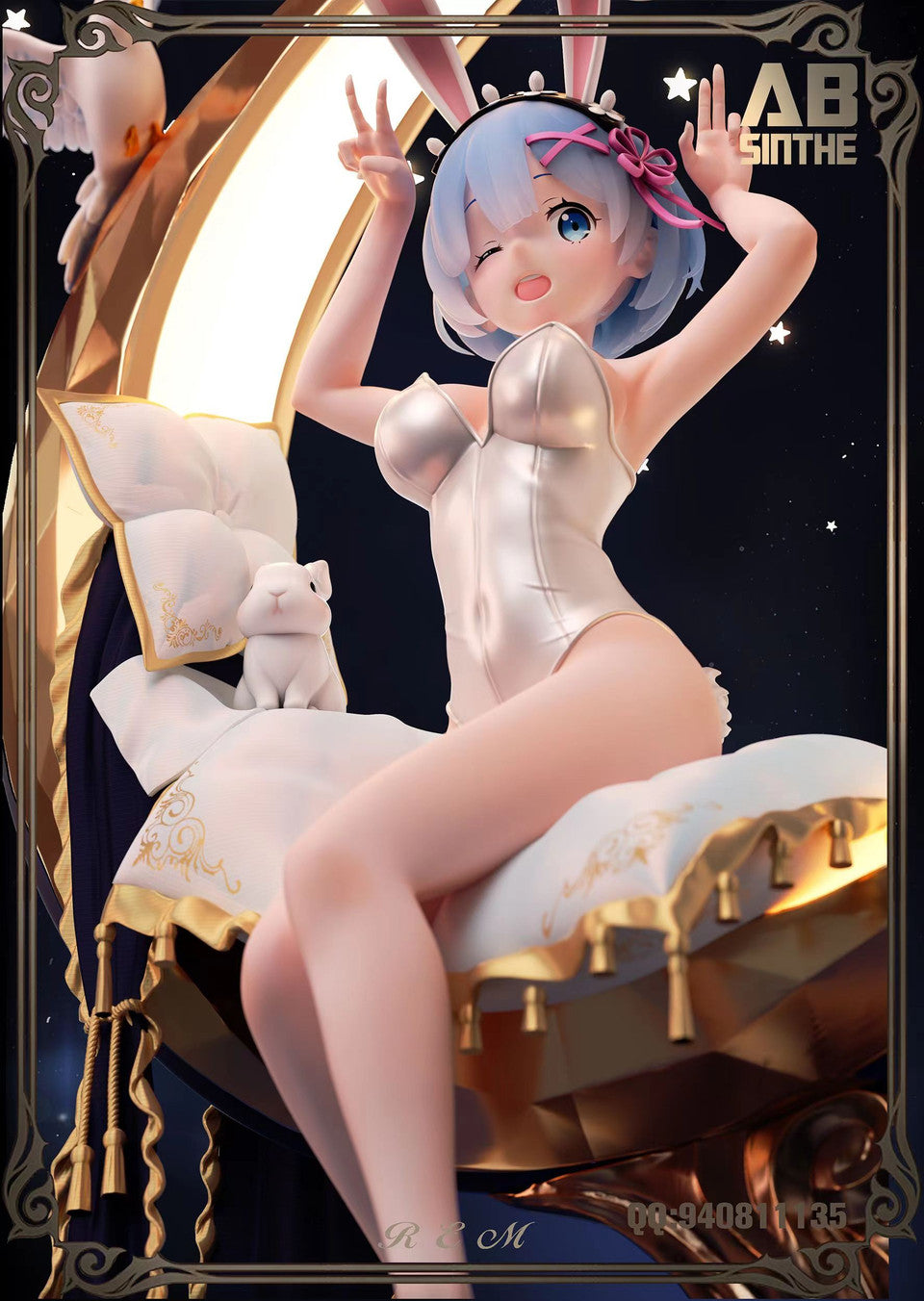 [Warehouse in Stock] White EX version - ABsinthe Studio - Statue - Re:Zero Starting Life in Another World - Bunny Girl Rem