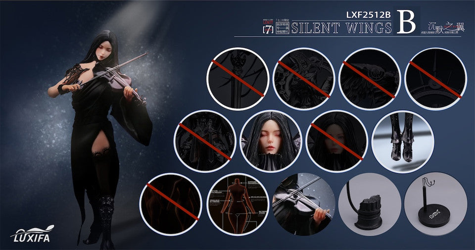 [Pre-Order Closed] LUXIFA Studio - Action Figure - Original - 1/6 Scale 7th Anniversary Limited Edition Silent Wings Dark Angel & Soloist LXF2512 (Licensed)