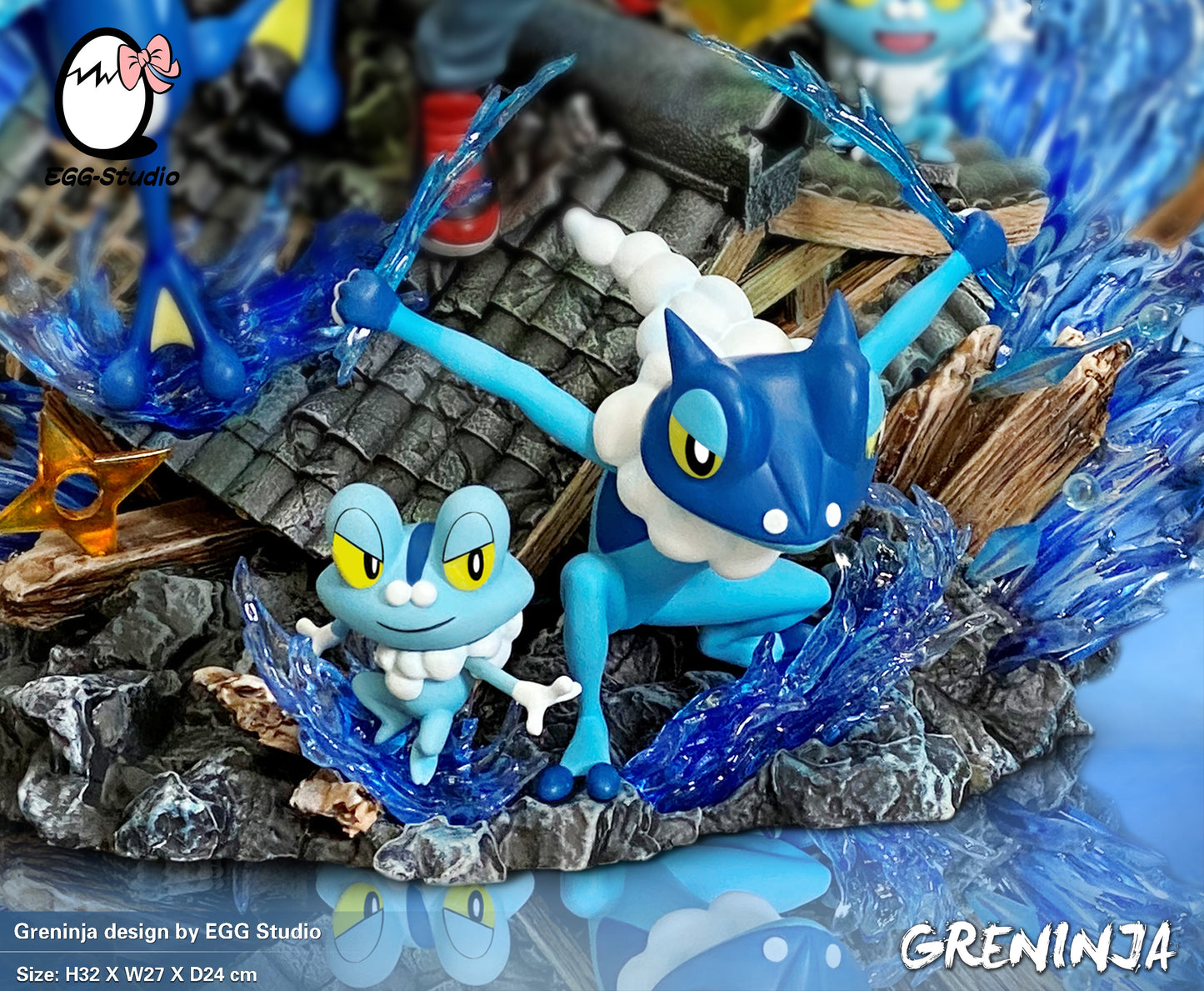 [In stock] EGG Studio - Statue - Pokémon - Ash Ketchum & Greninja Family