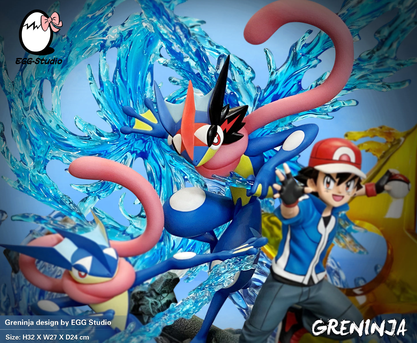 [In stock] EGG Studio - Statue - Pokémon - Ash Ketchum & Greninja Family