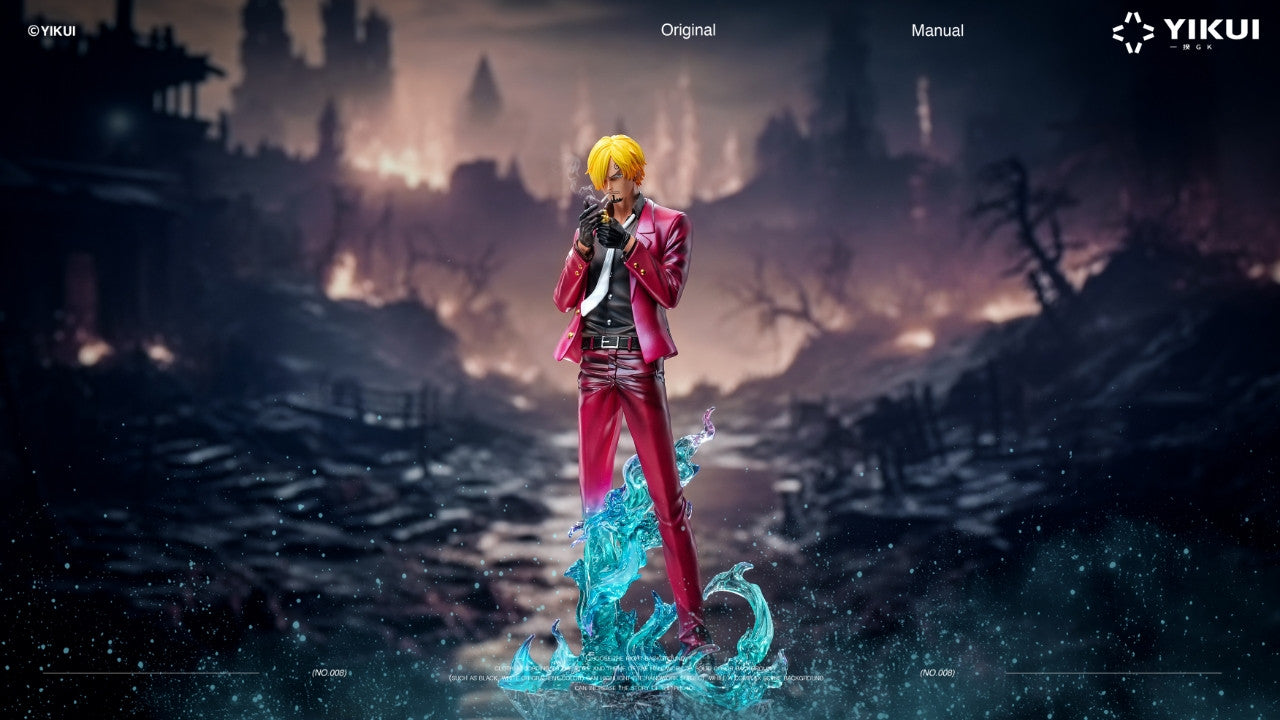 [Warehouse in stock] LX Studio - Statue - One Piece - Sanji Red clothes Gold bonus with LED