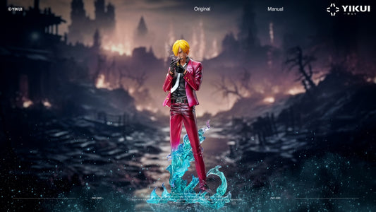 [Warehouse in stock] LX Studio - Statue - One Piece - Sanji Red clothes Gold bonus with LED