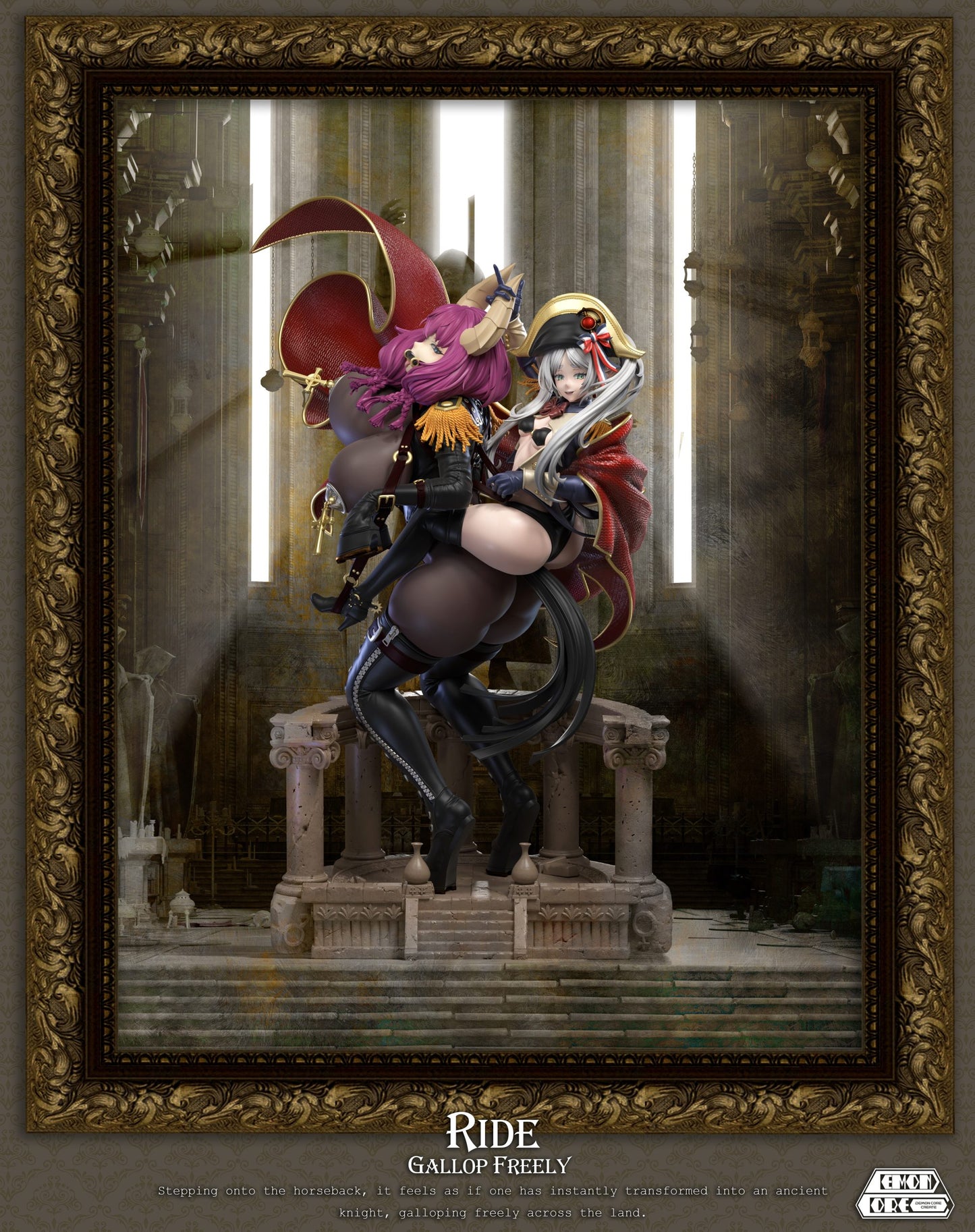 [Pre-Order Closed] Demon Core Studio - Statue - Frieren: Beyond Journey's End - Frieren & Aura cosplaying Napoleon Crossing the Alps