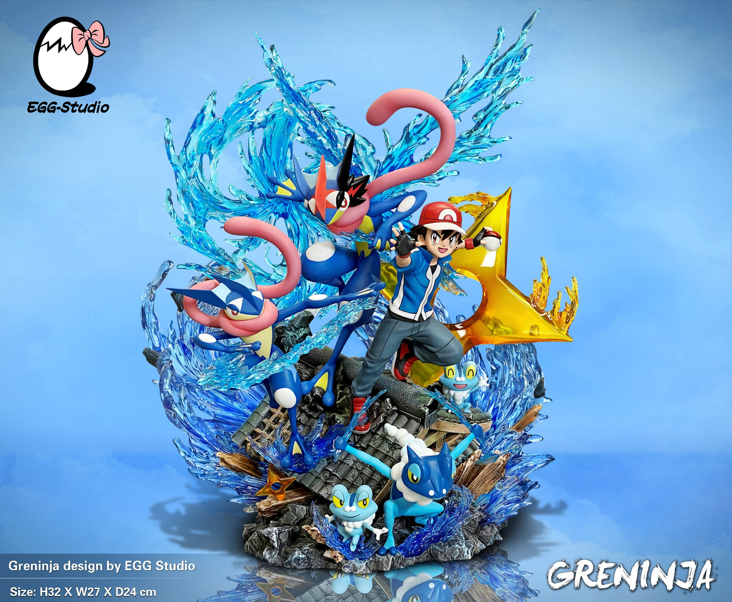 [In stock] EGG Studio - Statue - Pokémon - Ash Ketchum & Greninja Family