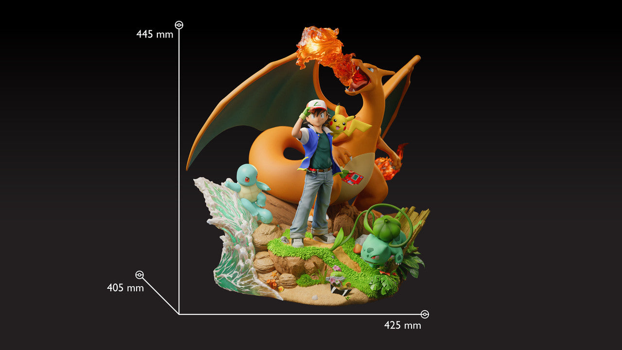 [Pre-Order] Black Swan Collectibles - Statue - Pokémon - Ash Diorama & Red Diorama