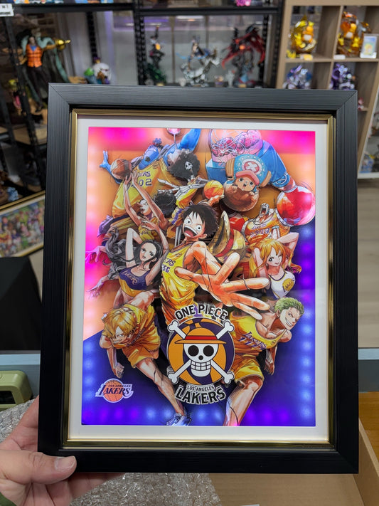 One Piece 3D Carving Craft Frame with LED -Los Angeles Lakers