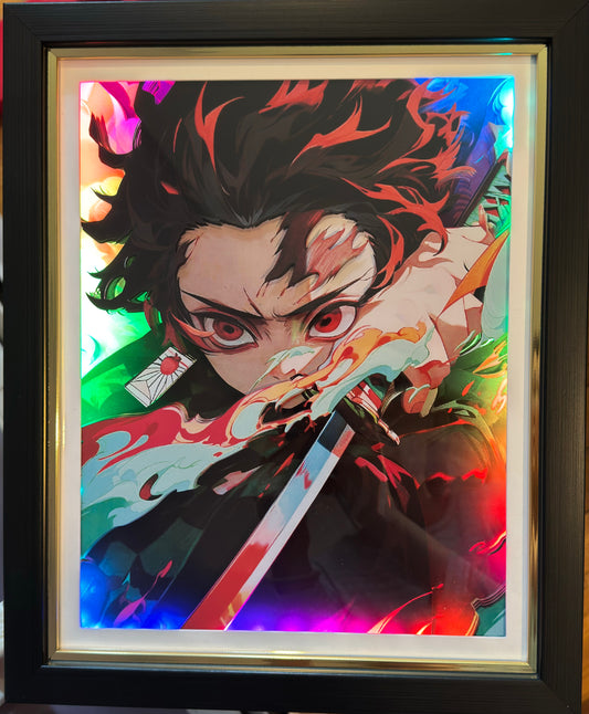 (In-Stock)Demon Slayer-Tanjirou Kamado-Handmade Multilayer 3D paper carving Wall Art