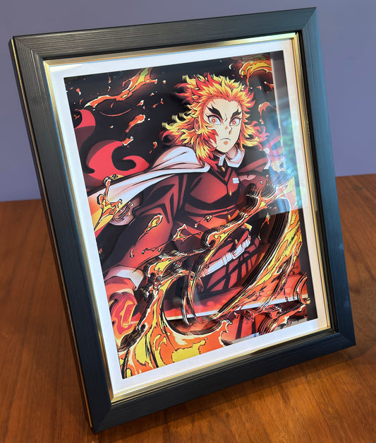 (In-Stock)Demon Slayer-Rengoku Kyoujurou-Handmade Multilayer 3D paper carving Wall Art
