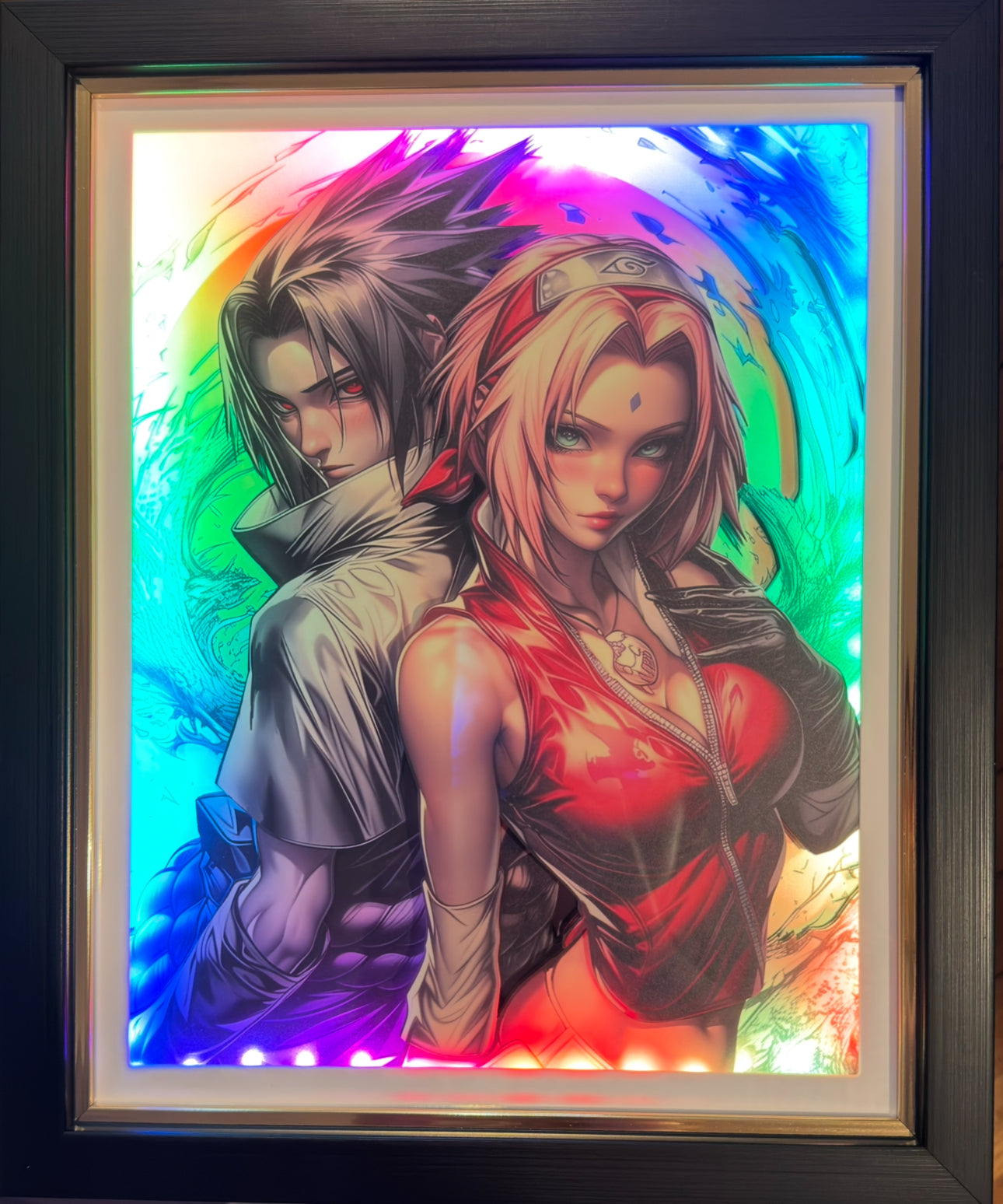 (In-Stock)Naruto- Sasuke and Sakura -Handmade Multilayer 3D paper carving Wall Art