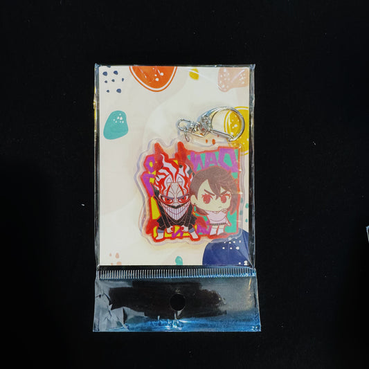 illustbyyui - Dan Da Dan - keychains - Okarun and Momo