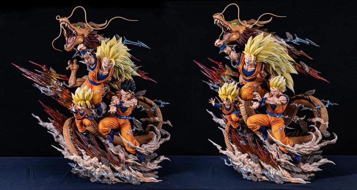 [US in stock] Hero Belief Studio - Statue - Dragon Ball - Saiyan Collection Super Saiyan3 Goku & Gohan & Goten