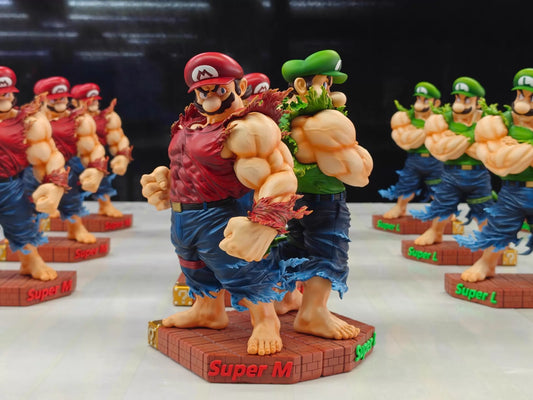 [Warehouse in Stock] PAN SHI Studio - Statue - Super Mario Bros Mario & Luigi Muscle Brothers