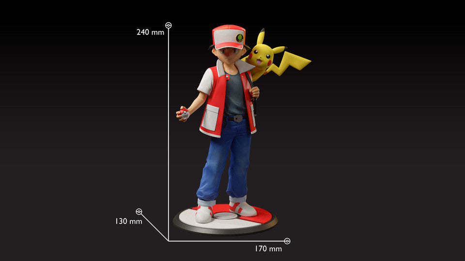 [Pre-Order] Black Swan Collectibles - Statue - Pokémon - Ash Diorama & Red Diorama