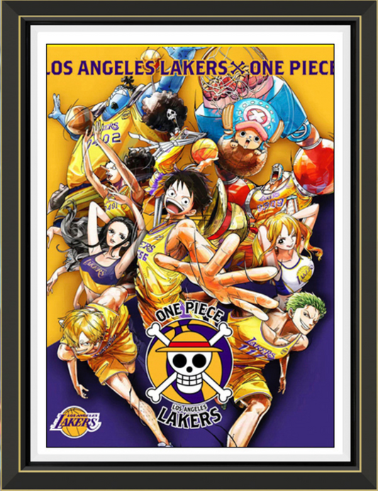 (Pre-Order)ONE PIECE-LA Lakers - Handmade Multilayer 3D paper carving Wall Art