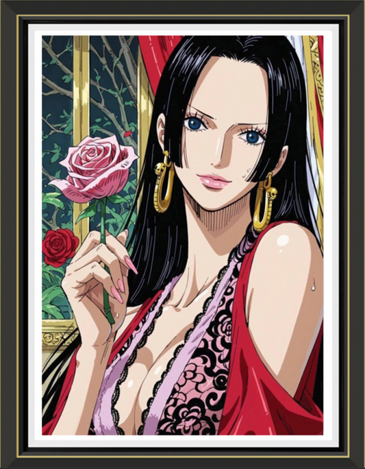(Pre-Order)One Piece-Boa Hancock rose- Handmade Multilayer 3D paper carving Wall Art
