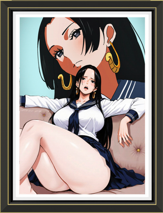 (Pre-Order)One Piece-Boa Hancock student- Handmade Multilayer 3D paper carving Wall Art