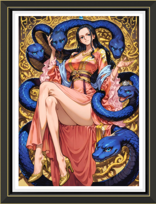 (Pre-Order)One Piece-Nico Robin blue snake- Handmade Multilayer 3D paper carving Wall Art