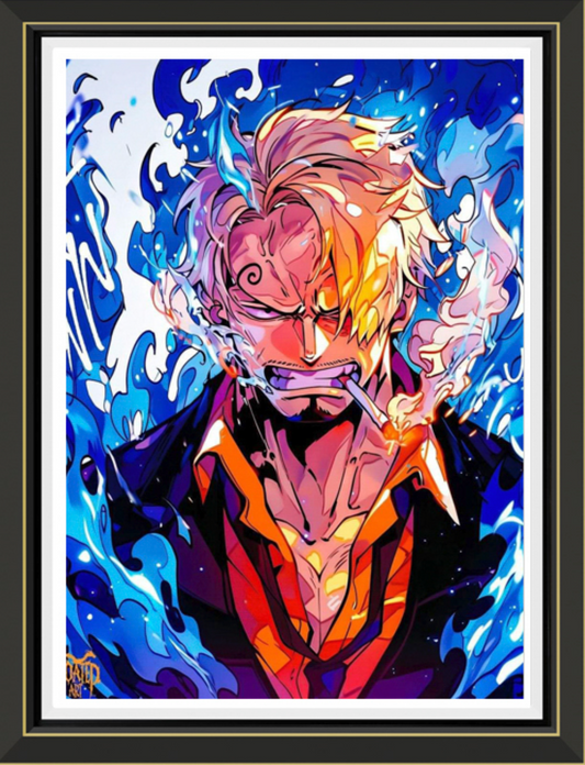 (Pre-Order)One Piece-Sanji- Handmade Multilayer 3D paper carving Wall Art