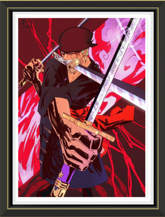 (Pre-Order)One Piece-Roronoa Zoro2- Handmade Multilayer 3D paper carving Wall Art