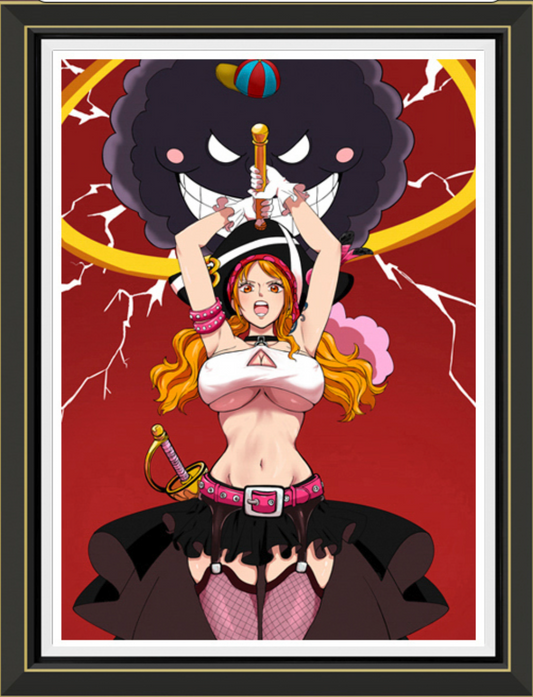 (Pre-Order)One Piece-Nami with Zeus- Handmade Multilayer 3D paper carving Wall Art