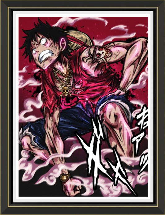 (Pre-Order)One Piece-Luffy Gear 4- Handmade Multilayer 3D paper carving Wall Art