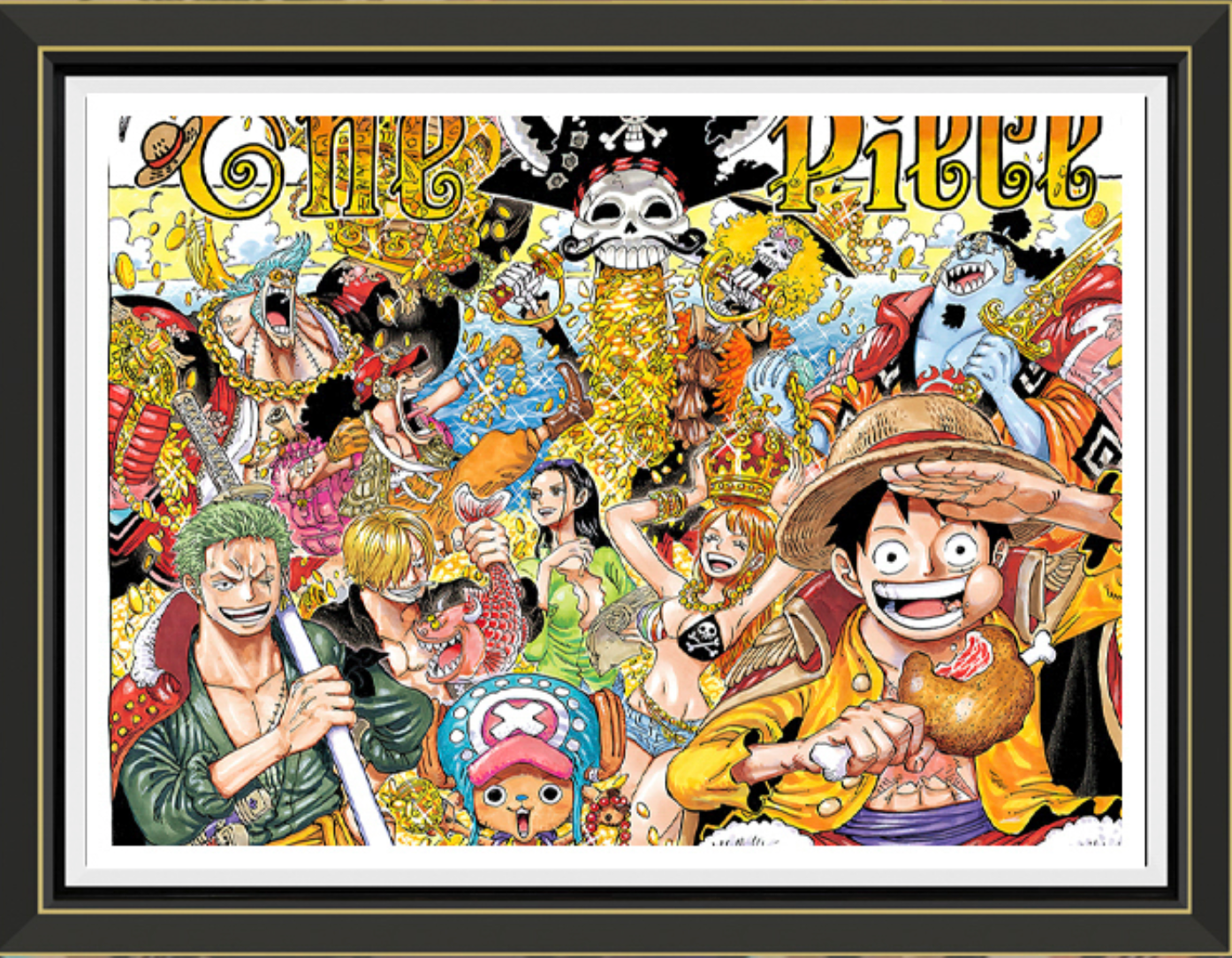 (Pre-Order)One Piece-gold -Handmade Multilayer 3D paper carving Wall Art