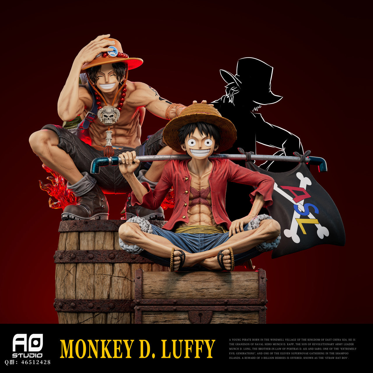 [Warehouse in Stock] AO Studio - Statue - One Piece Three Pirate Brothers Resonance Series - Monkey D. Luffy