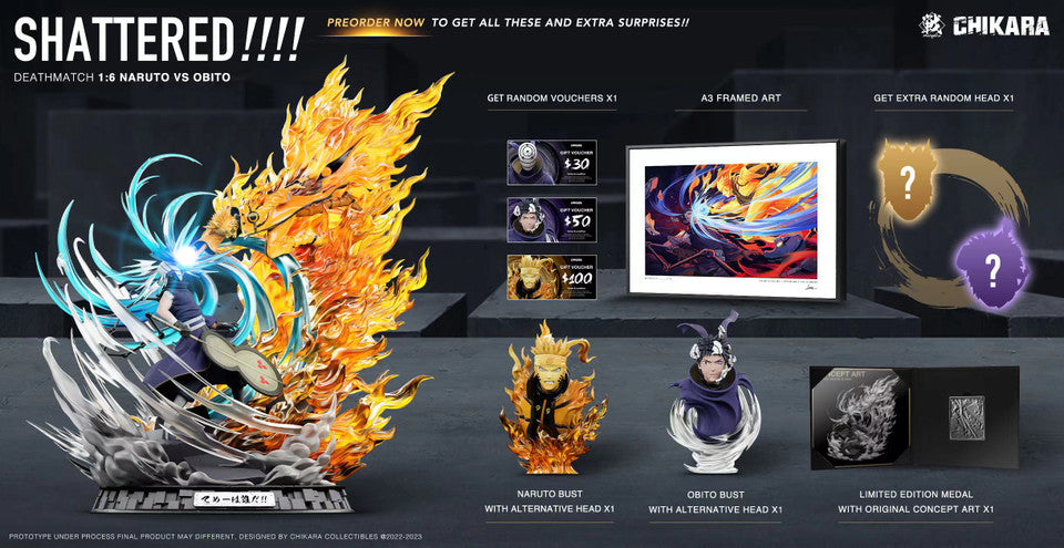 [Warehouse in Stock] CHIKARA Studio - Statue - Naruto - Uzumaki Naruto VS Uchiha Obito