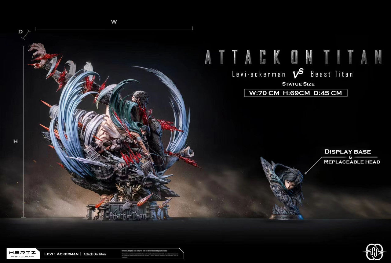 [Warehouse in Stock] Hertz Studio  - Statue - Attack on Titan - Levi vs Beast titan
