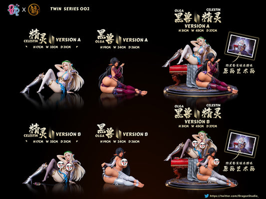 [Warehouse in Stock] Dragon Studio & POP Studio - Statue - Kuroinu Twin Series 002 Kuroinu & Elf