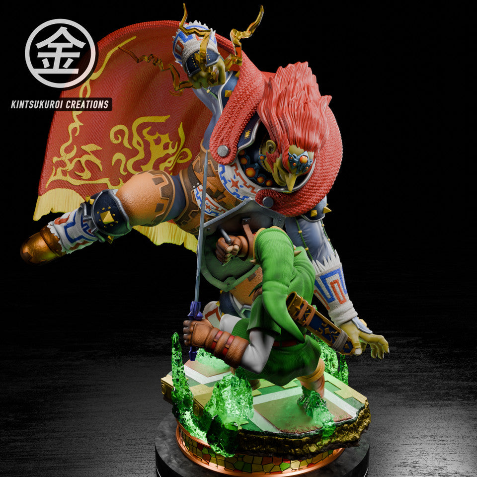 [Warehouse in Stock] Kintsukuroi Creations Studio - Statue - The Legend of Zelda - Link VS Ganondorf with LED