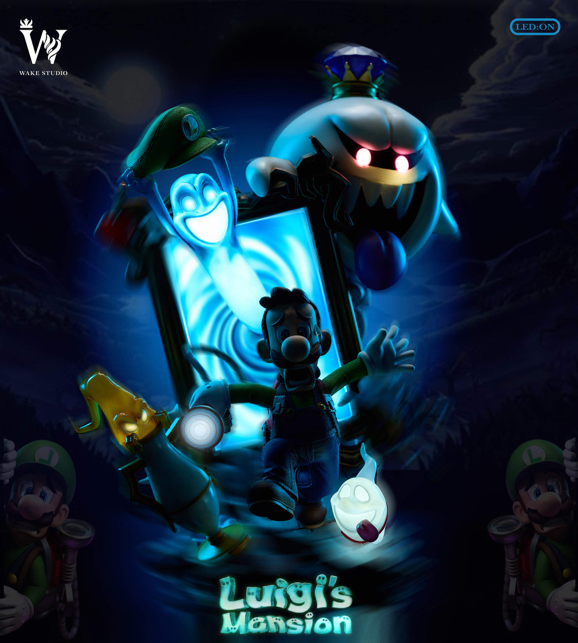 [Warehouse in Stock] Wake Studio - Statue - Super Mario - Haunted House Luigi