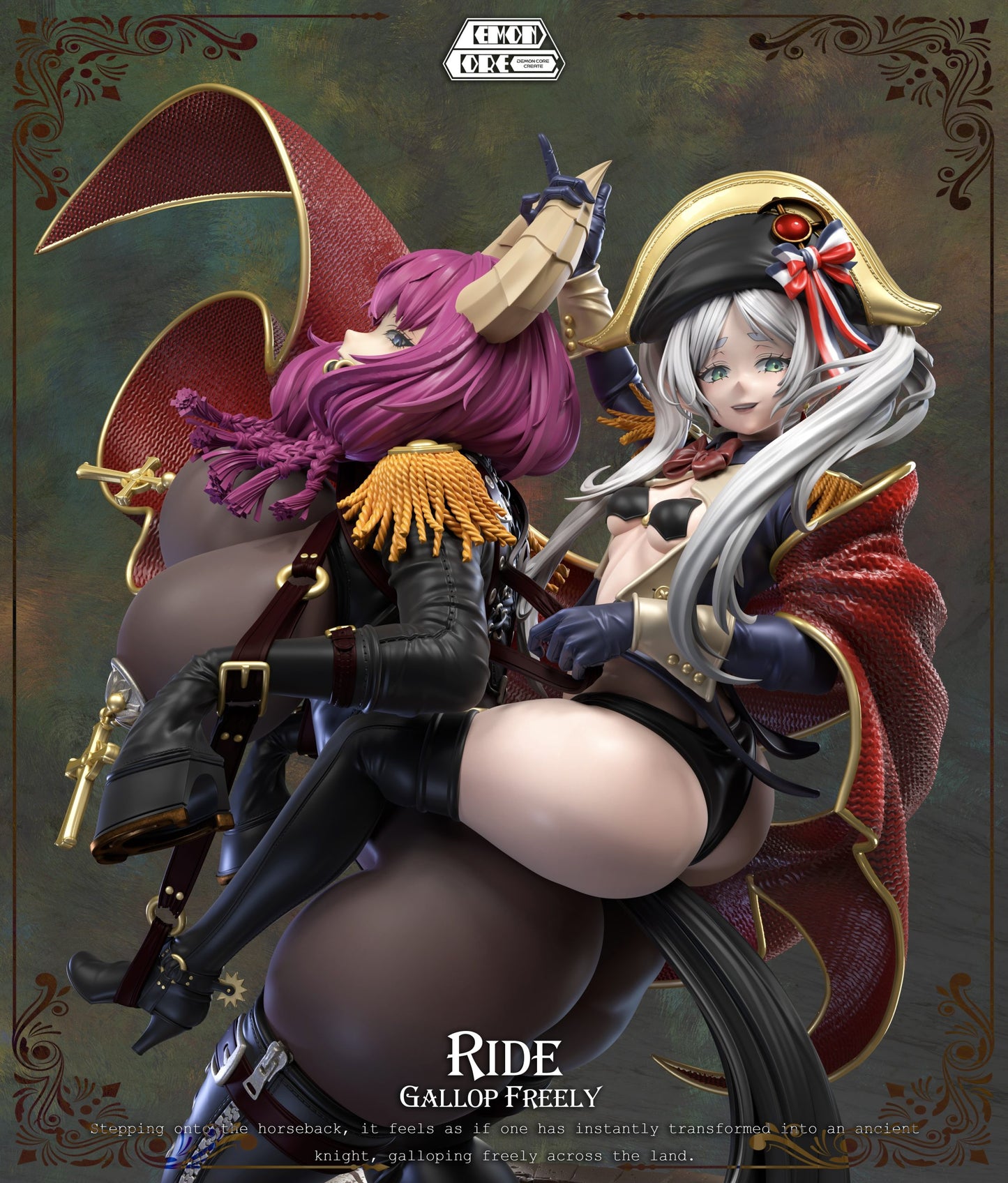 [Pre-Order Closed] Demon Core Studio - Statue - Frieren: Beyond Journey's End - Frieren & Aura cosplaying Napoleon Crossing the Alps