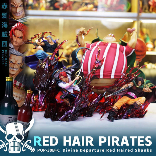 [Warehouse in stock] JacksDo Studio - Statue - One Piece Divine Departure Shanks + Red Hair Pirates Members 3 man set