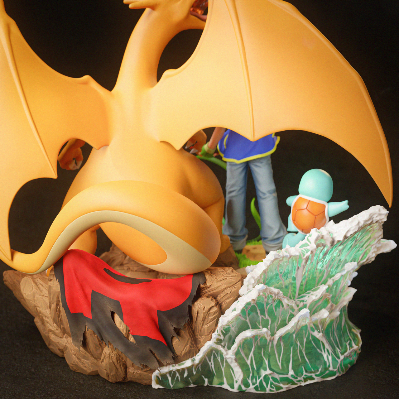 [Pre-Order] Black Swan Collectibles - Statue - Pokémon - Ash Diorama & Red Diorama