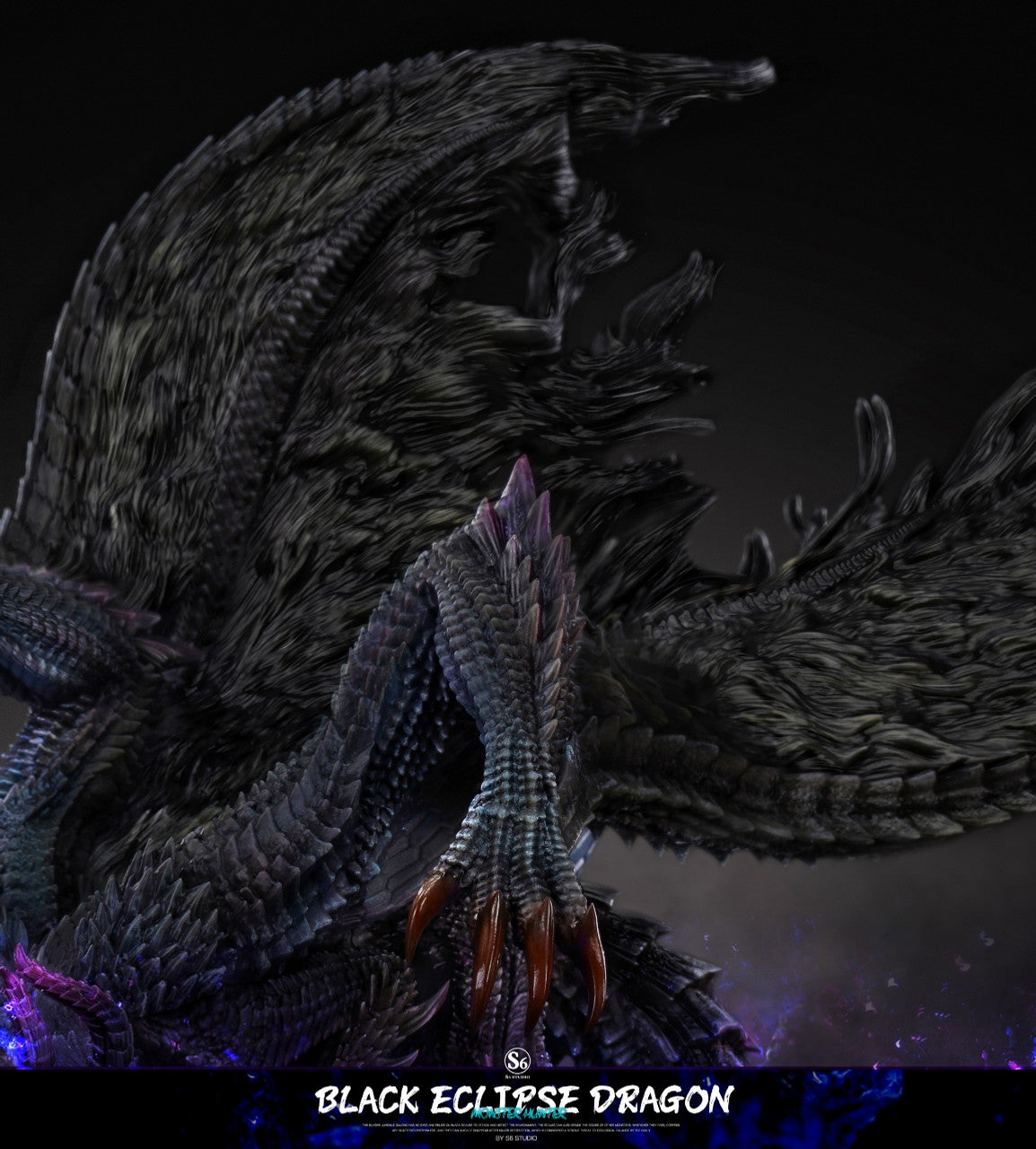 [Warehouse in Stock] S6 studio - Statue - Monster Hunter - #6 Black Eclipse Dragon (Gore Magala)