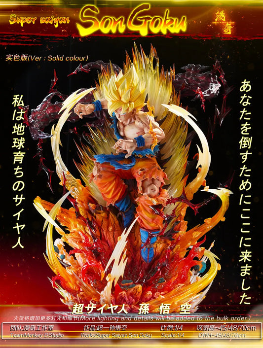 [Warehouse in Stock] Monkey D. Studio - Statue - Dragon Ball Series Super Saiyan Son Goku (Solid Color)