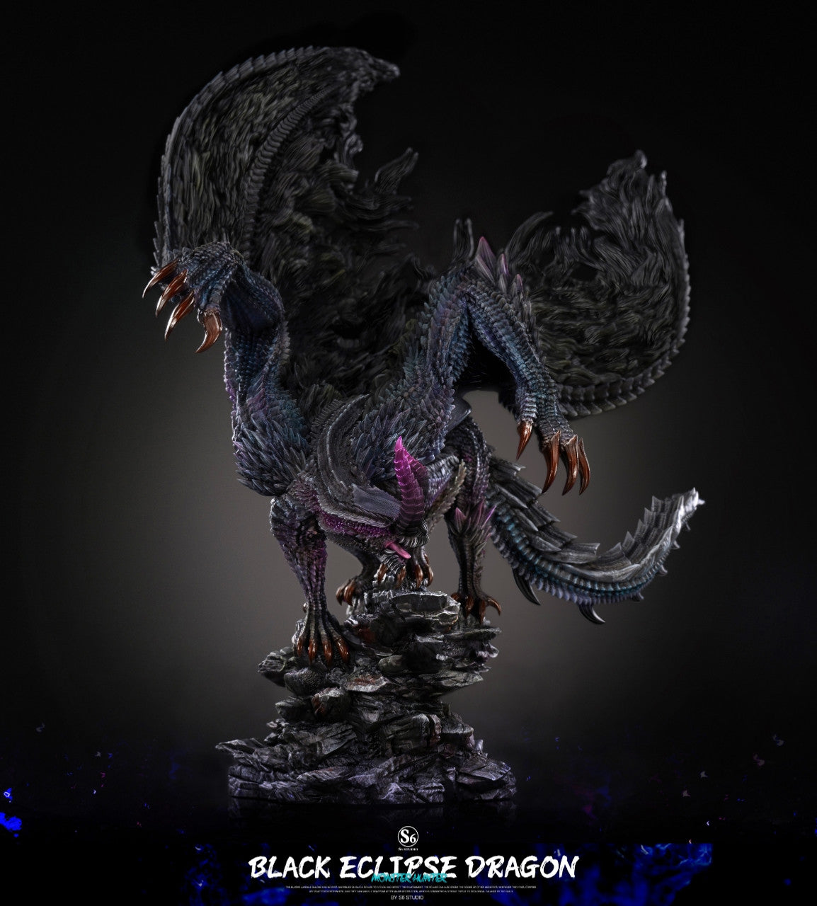 [Warehouse in Stock] S6 studio - Statue - Monster Hunter - #6 Black Eclipse Dragon (Gore Magala)