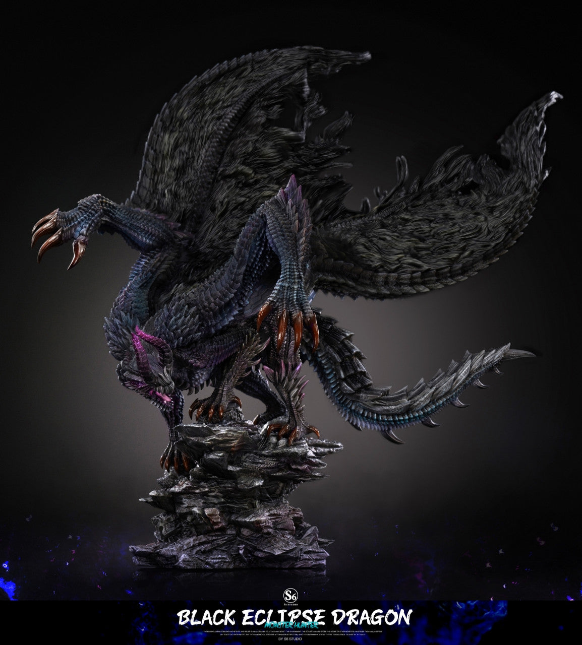 [Warehouse in Stock] S6 studio - Statue - Monster Hunter - #6 Black Eclipse Dragon (Gore Magala)