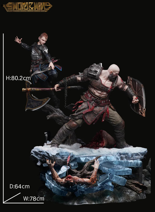 [Warehouse in Stock] Sword X Wing Studio & ACY Studio - Statue - God of War - Kratos & Atreus