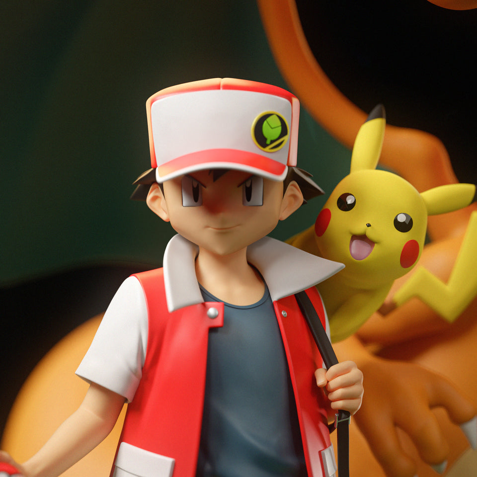 [Pre-Order] Black Swan Collectibles - Statue - Pokémon - Ash Diorama & Red Diorama